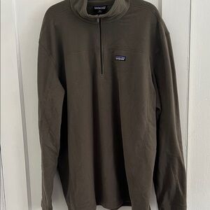 Patagonia Men's Olive Green Quarter-Zip Fleece Pullover